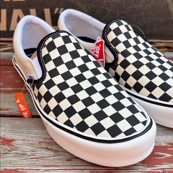 Vans Men's Slip-On Lite+ (Checkerboard) Black/White - Picture 4 of 8